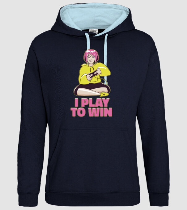 Anime fată Gamer model albastru închis pe tricou