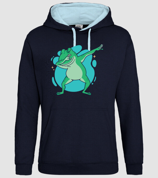 Broască DAB model albastru închis pe tricou