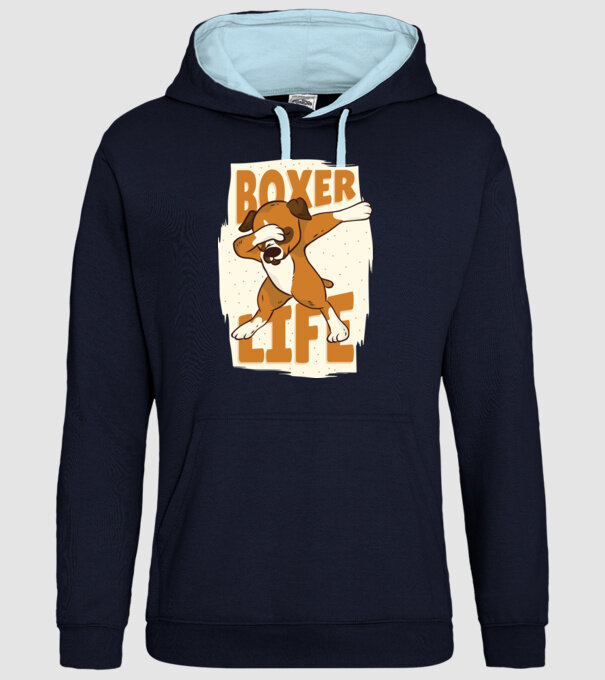 Boxer Life DAB model albastru închis pe tricou