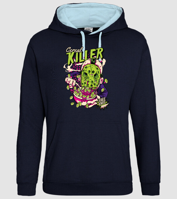 Cereal Killer model albastru închis pe tricou