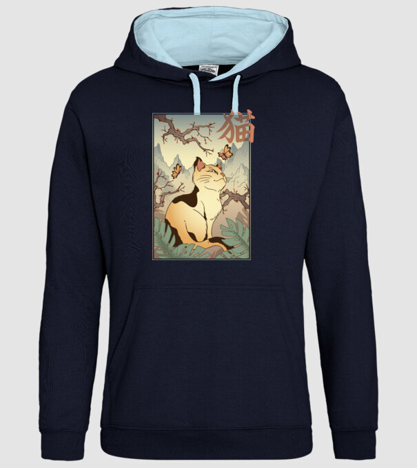 Pictură Pisică model albastru închis pe tricou