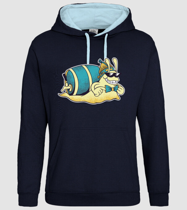 Melc model albastru închis pe tricou