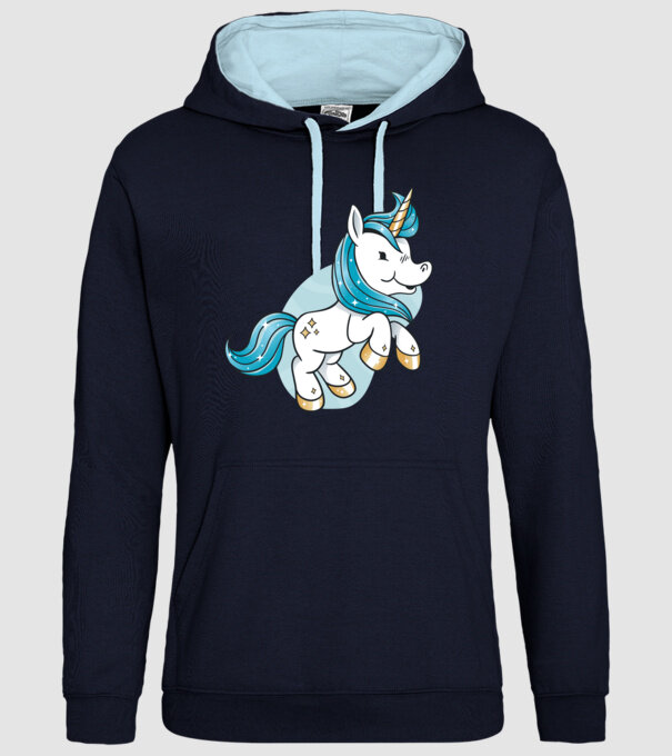 Unicorn drăguț model albastru închis pe tricou