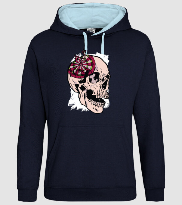 Craniu Darts model albastru închis pe tricou