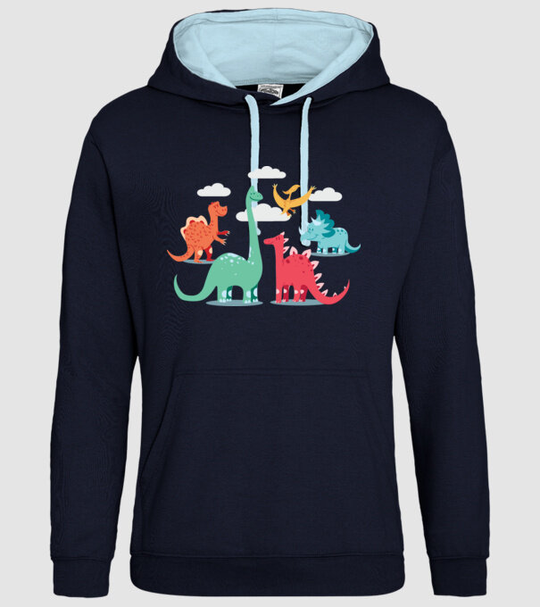 Dinozauri model albastru închis pe tricou