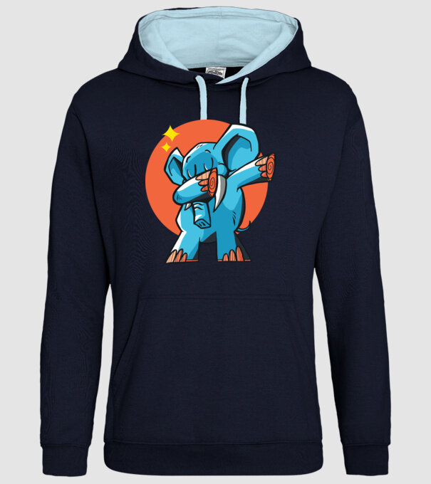 Elefant DAB model albastru închis pe tricou