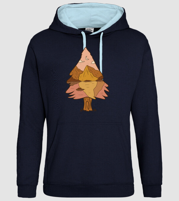 Brad Natură model albastru închis pe tricou