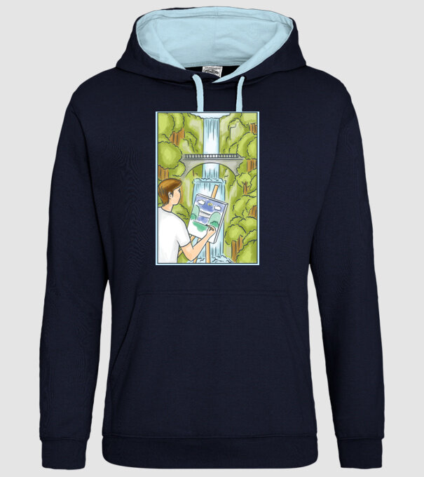 Pictură model albastru închis pe tricou