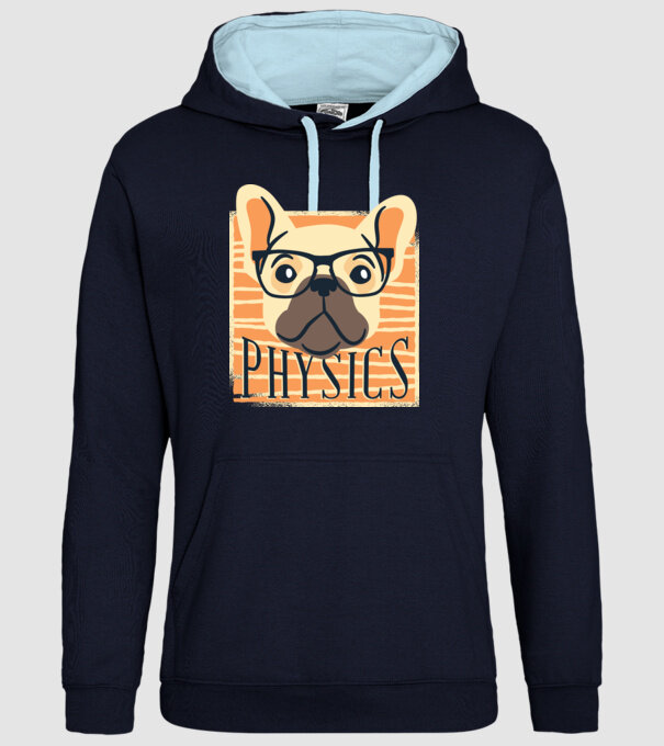 Câine Fizică model albastru închis pe tricou