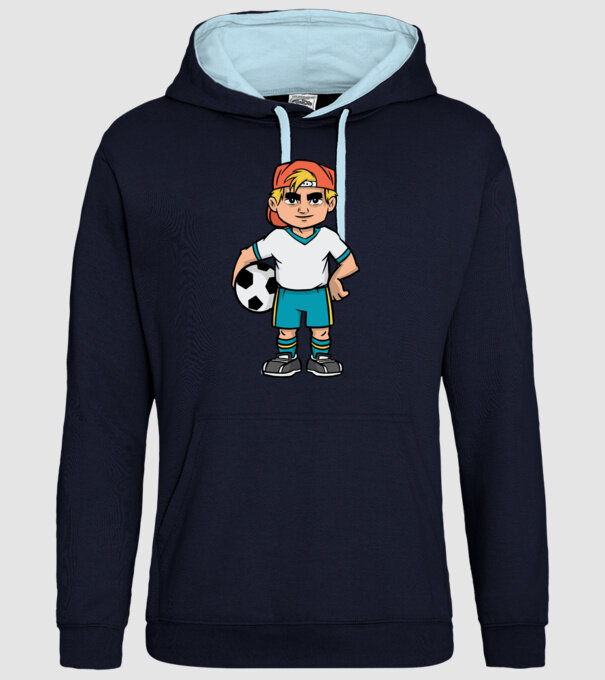 Băiat Fotbalist model albastru închis pe tricou
