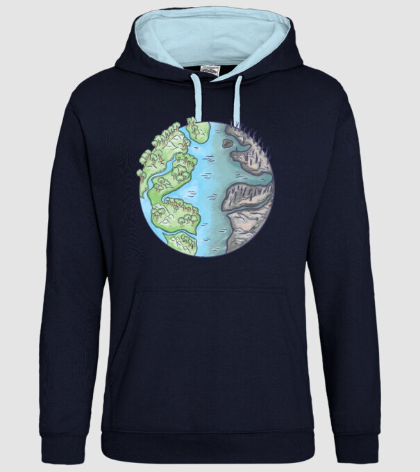 Distrugerea Pământului model albastru închis pe tricou