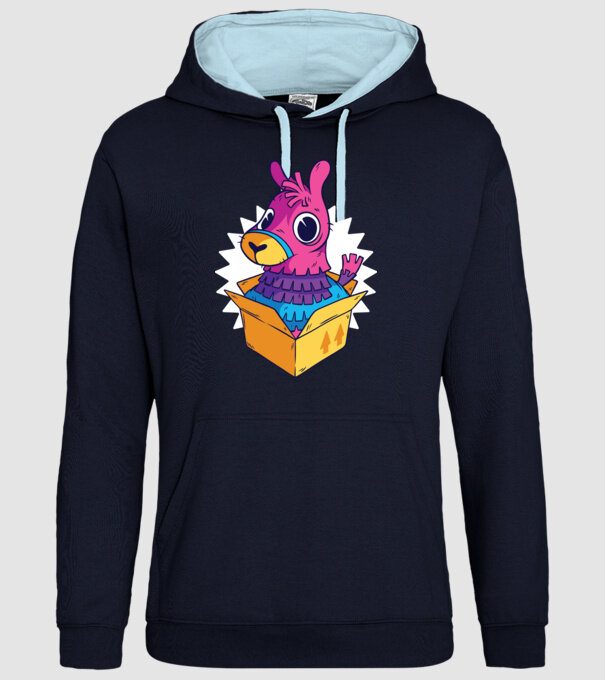 Fortnite Llama model albastru închis pe tricou