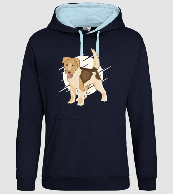 Fox Terrier model albastru închis pe tricou