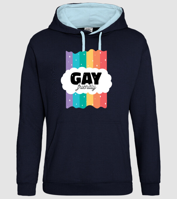 Gay friendly model albastru închis pe tricou