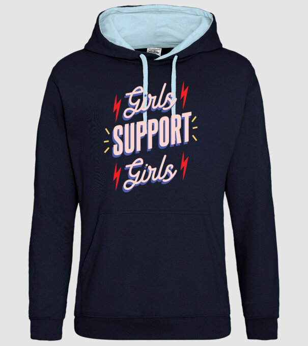 Girls Support Girls Ziua Femeii model albastru închis pe tricou