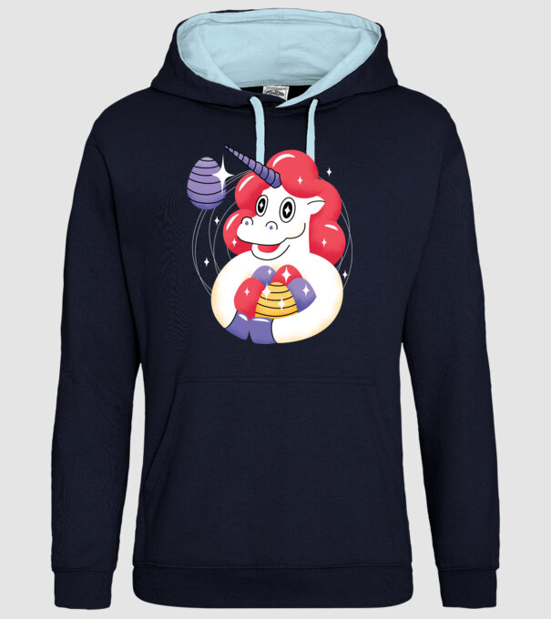 Unicorn de Paște model albastru închis pe tricou
