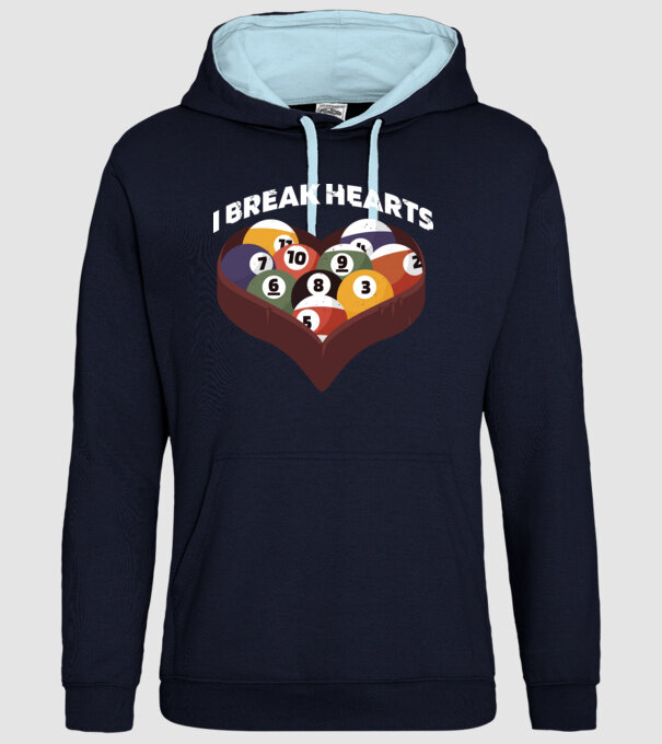 I break hearts - Biliard model albastru închis pe tricou