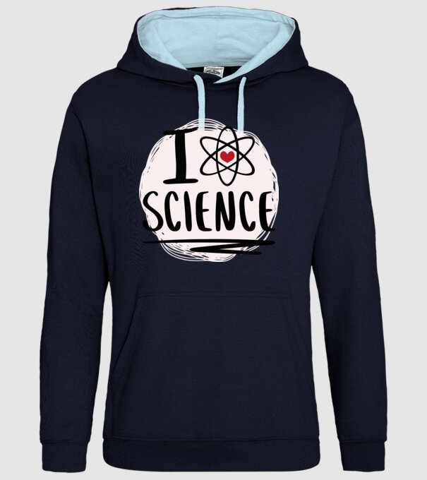 I Love Science știință model albastru închis pe tricou