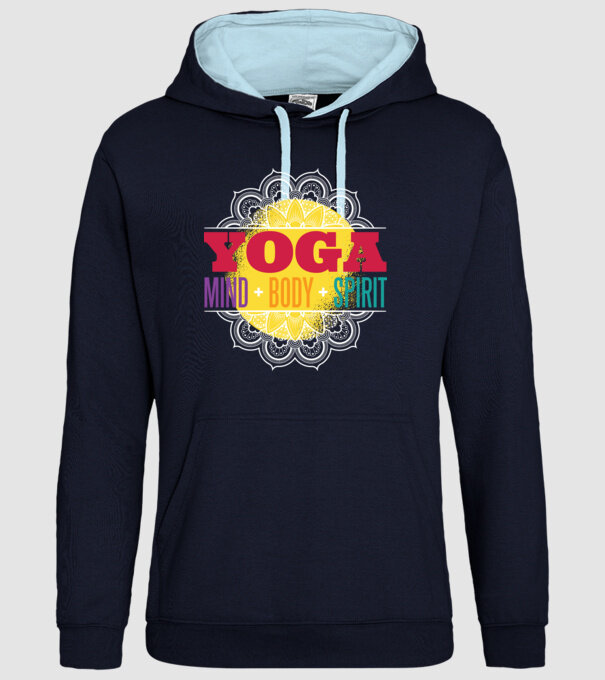 Valori yoga model albastru închis pe tricou
