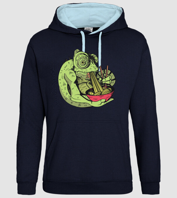 Cameleon cu paste model albastru închis pe tricou