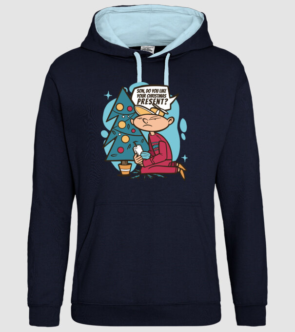 Cadouri de Crăciun model albastru închis pe tricou