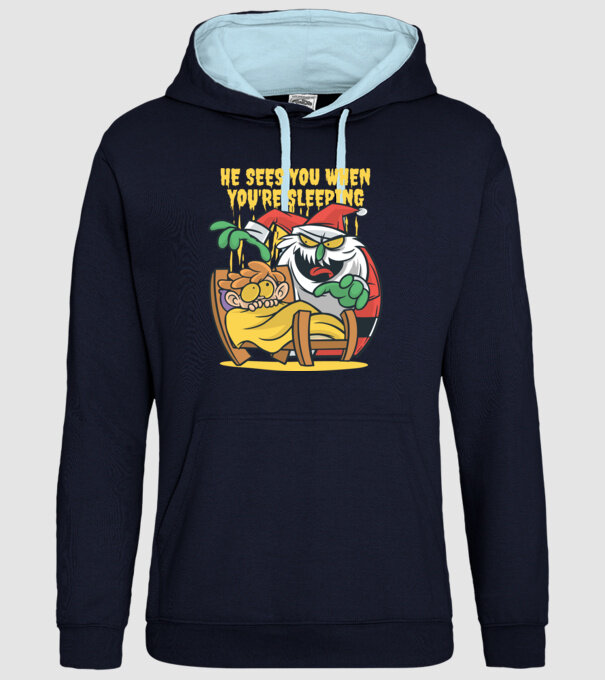 Elf de Crăciun model albastru închis pe tricou