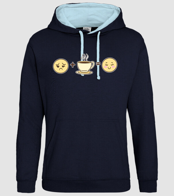 Cafea Fericire model albastru închis pe tricou
