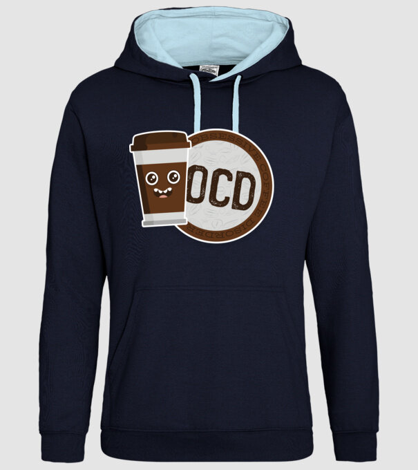 Cafea Dragoste și dependență model albastru închis pe tricou