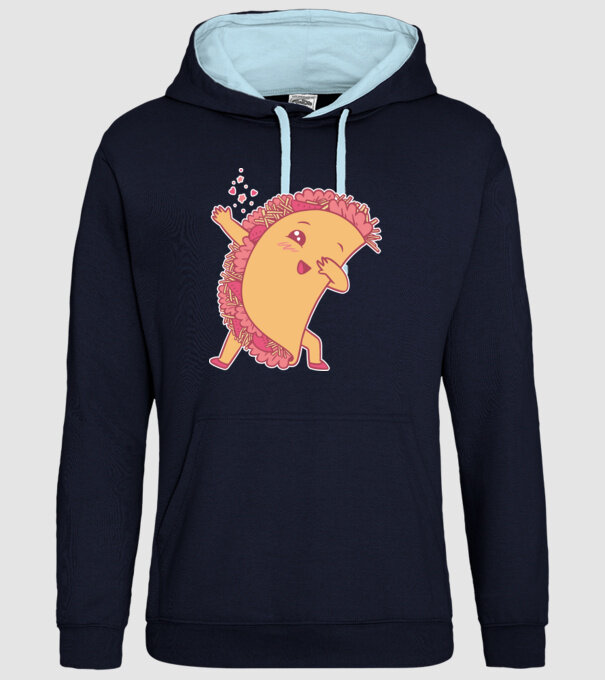 Kawaii Taco DAB model albastru închis pe tricou