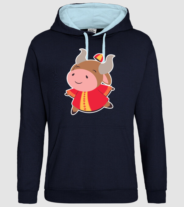 Anul chinezesc - Anul Bivolului model albastru închis pe tricou