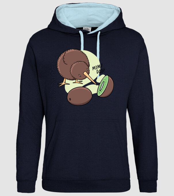 Familie Kiwi model albastru închis pe tricou