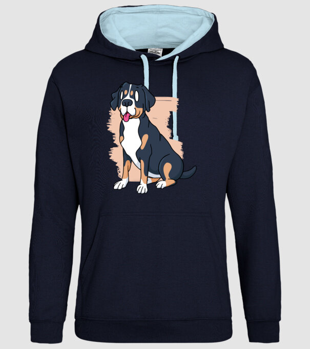 Câine model albastru închis pe tricou