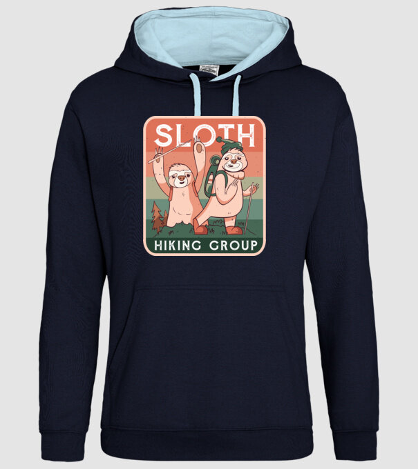 Grupul de amatori de drumeție Leneș model albastru închis pe tricou