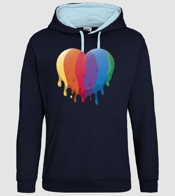 LGBTQ Inimă model albastru închis pe tricou