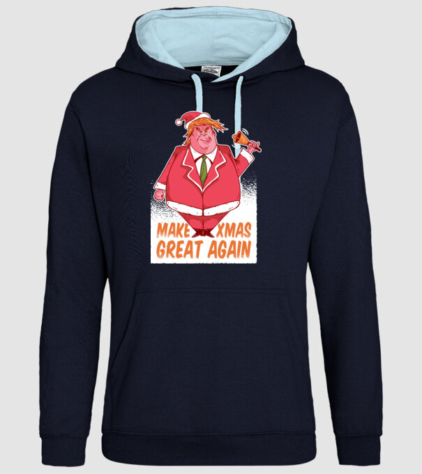 Make Xmas Great again Trump tricou amuzant Crăciun model albastru închis pe tricou