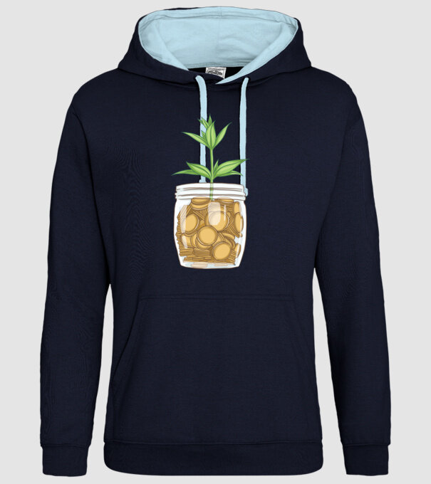 Plantă pușculiță porcușor model albastru închis pe tricou