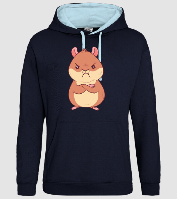Hamster furios model albastru închis pe tricou