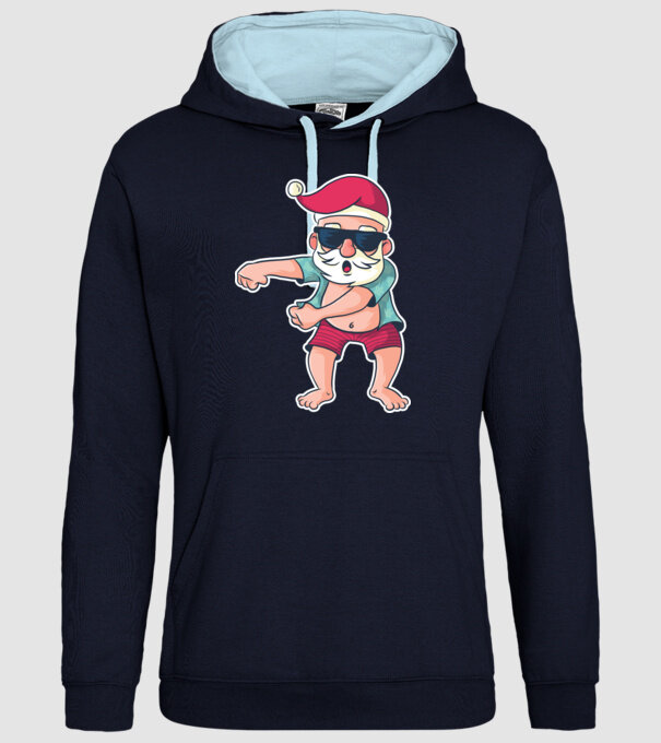 Moș Crăciun dans Floss DAB model albastru închis pe tricou