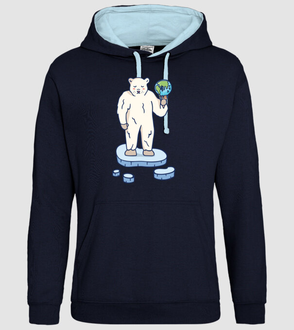 Topirea gheții cu urs polar model albastru închis pe tricou