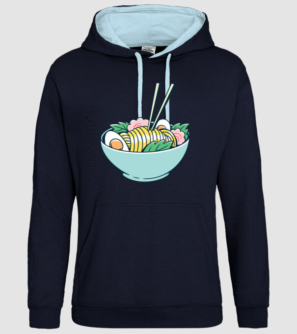 Paste Ramen model albastru închis pe tricou