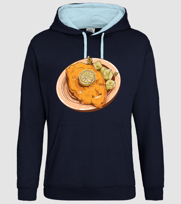 Șnițel vienez Wiener Schnitzel model albastru închis pe tricou