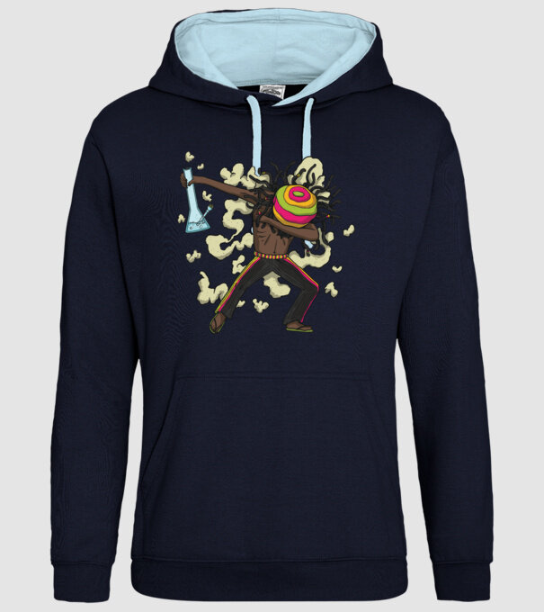 Dreadlock DAB model albastru închis pe tricou