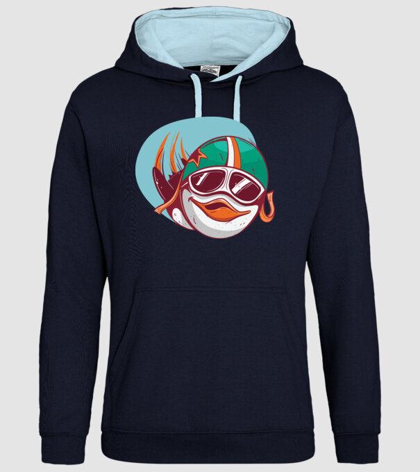 Pinguin Zburător model albastru închis pe tricou