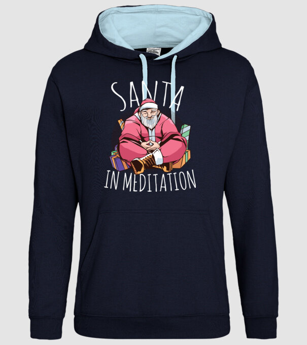 Santa Meditație model albastru închis pe tricou