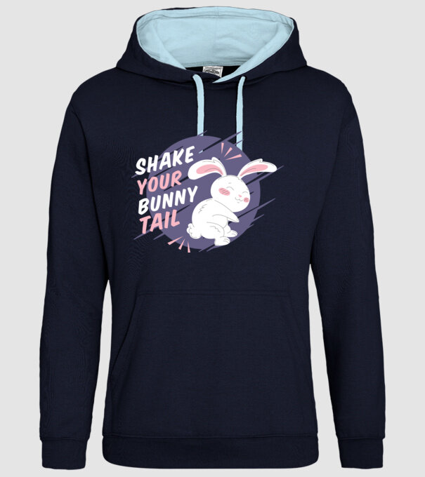 Shake your bunny tail model albastru închis pe tricou