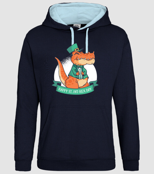 Dinozaur Sfântul Patrick model albastru închis pe tricou