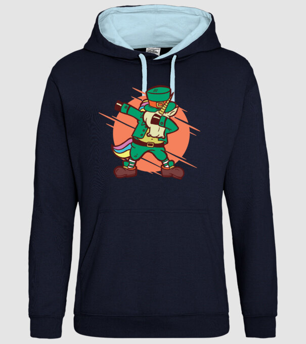 St Patrick Unicorn DAB model albastru închis pe tricou