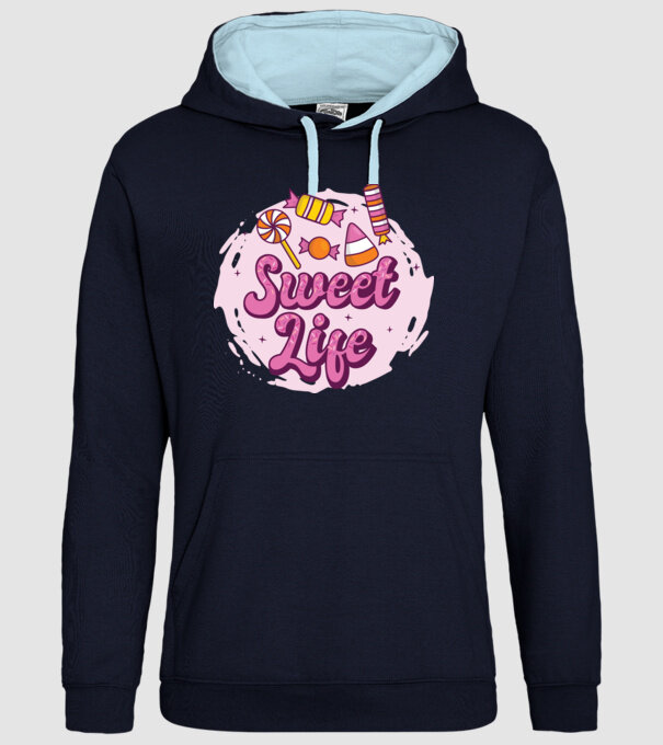 Sweet Life - Viață dulce model albastru închis pe tricou