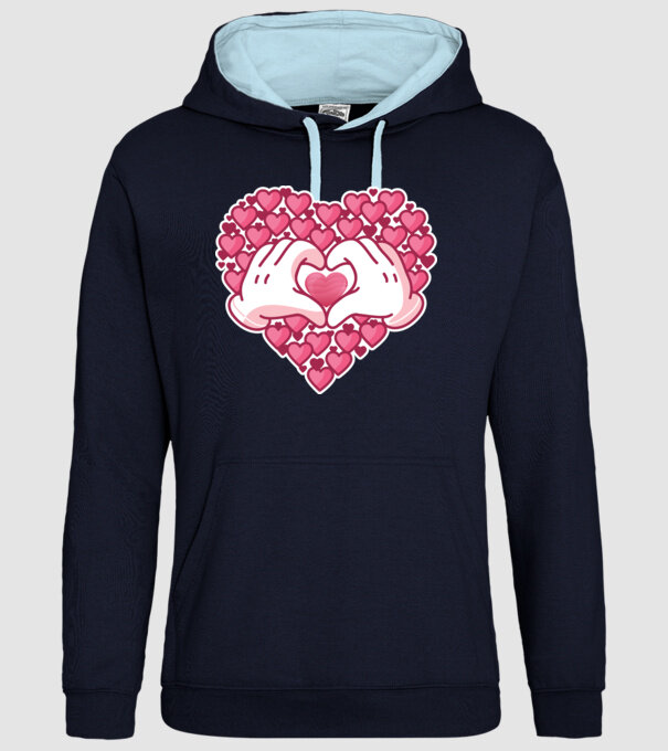 'Inimi îndrăgostite pentru Valentine''s Day' model albastru închis pe tricou