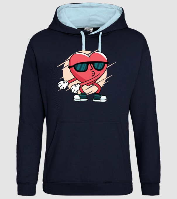 Inimă DAB Floss Heart tricou model albastru închis pe tricou
